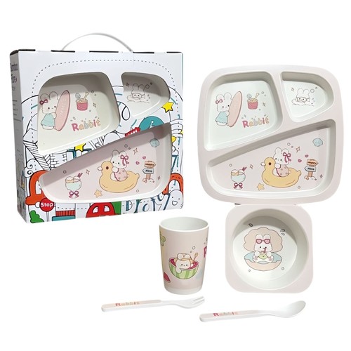 BAMBOO FIBRE KIDS SET BO903 - Made from bamboo fibreBiodegradable&nbsp; Temparature: 0°C - 100°C Dish washer safe Not suitable for microwave or oven use