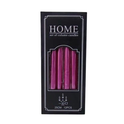 12-PIECE 25cm TAPER CANDLES SET BO910