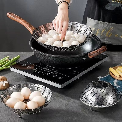 DANNY HOME STAINLESS STEEL STEAMING BASKET WITH TELESCOPIC FEET BO944