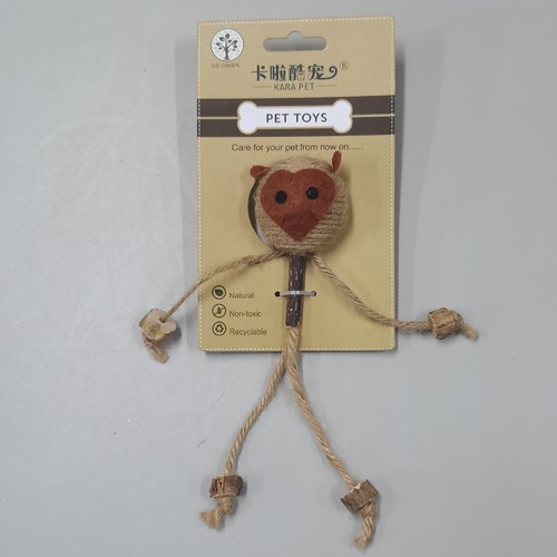 KARA PET NATURAL SISAL-WOOD CAT TOY BO964 - Materials : eco-friendly toy is typically crafted from sisal fiber, jute rope, and natural wood.