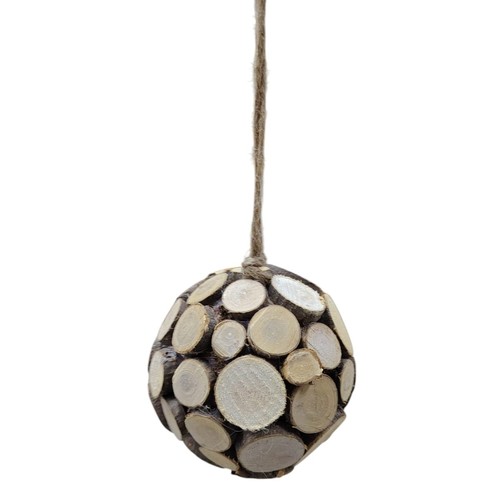 WOOD BALL ORNAMENT 12CM BO974