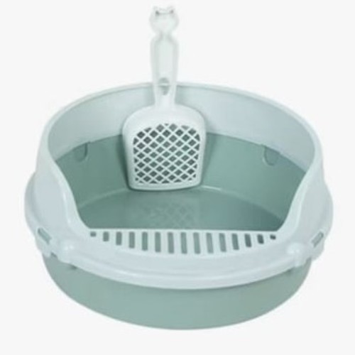 ROUND SEMI- ENCLOSED CAT LITTER BOX SET 40X17CM BO981