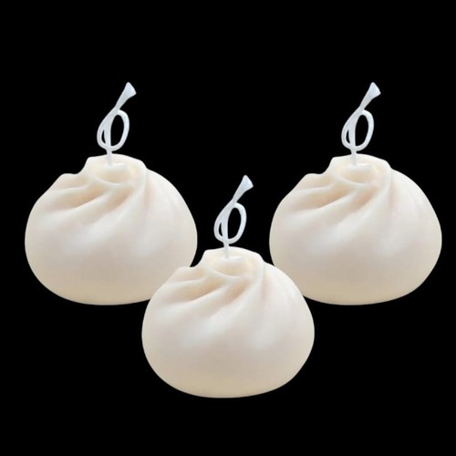3-PIECE 4CM PEONY CANDLE BO993 - Also know as dumpling candles