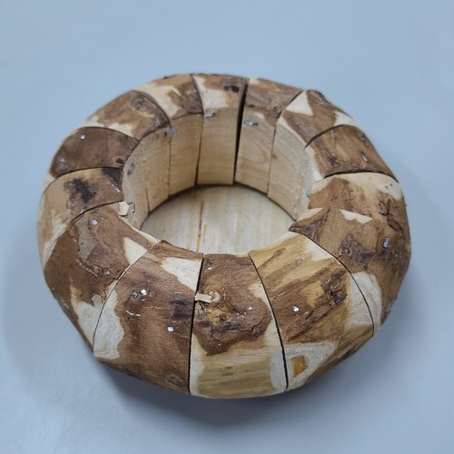 HANDCRAFTED WOODEN PUMPKIN CANDLE HOLDER 13X5CM BO1035