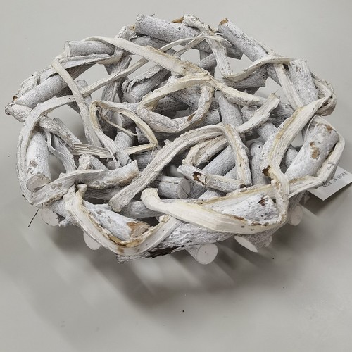 WHITENED NATURAL WOOD DECORATIVE BOWL 23x8CM BO1039