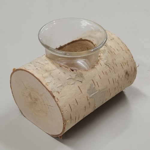 NATURAL BIRCH BARK CANDLE HOLDER 8X10CM BO1044