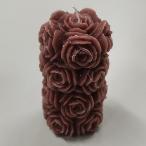 ROSE PILLAR SCENTED CANDLE 6X12CM BO1046