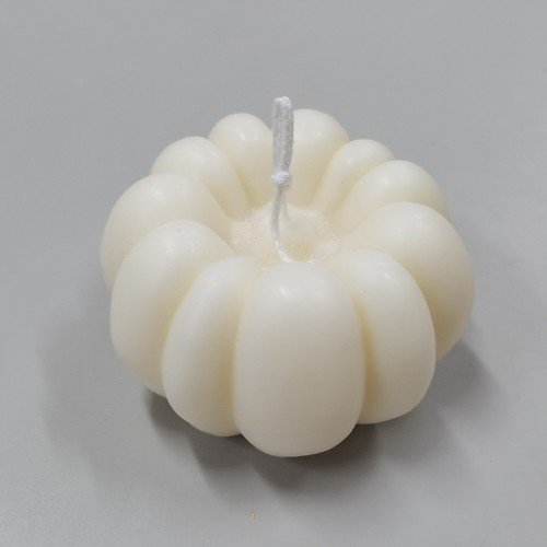 DECORATIVE WHITE PUMPKIN-SHAPE CANDLE 9x5cm BO1049