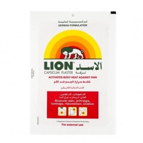 لاصقة أسد (فلفل حار) 12×18 سم BO1116 - لاصقة الفلفل الحار من لايون - تُفعّل حرارة الجسم لتخفيف الألم حجم اللاصقة: ١٢ × ١٨ سم
