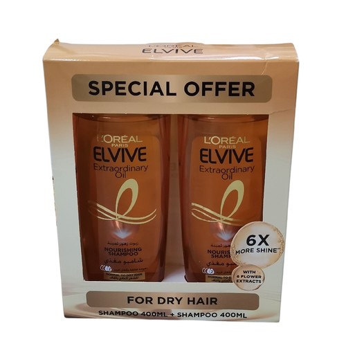 2 قطعة شامبو زيت إلفيف الخارجي L'OREAL باريس  400 مل BO1124