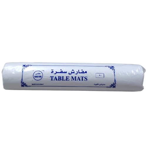 غطاء طاولة بلاستيكي للاستخدام مرة واحدة، 500 قطعة، 100×100 سم، BO1209 - مفارش طاولة صُنع في الكويت
