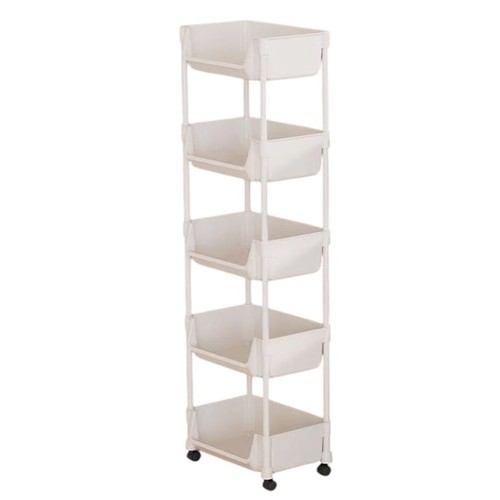 5 Layer Plastic Movable Storage Rack 30x21x121cm U166