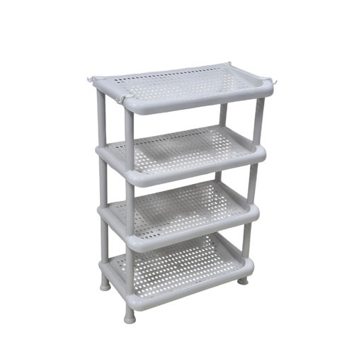 4 Layer Plastic Shoe Shelf in Beige Height 80cm Length 53cm Width 29 /BH13103