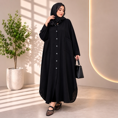 Black Abbey Wide Design and Open Cut Front.BO1560