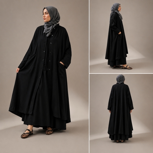 Black Abbey Wide Design and Open Cut Front.BO1560
