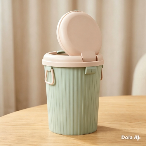 Small office waste container with a squeeze lid and two handles /BH1801