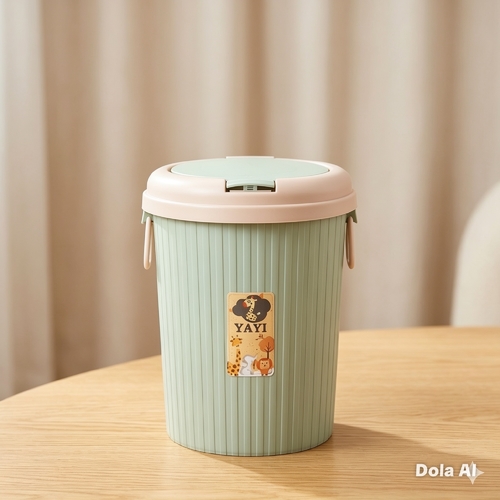 Small office waste container with a squeeze lid and two handles /BH1801