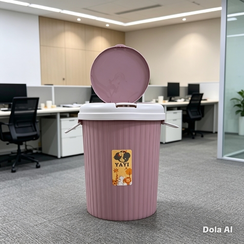 Small office waste container with a squeeze lid and two handles /BH1802