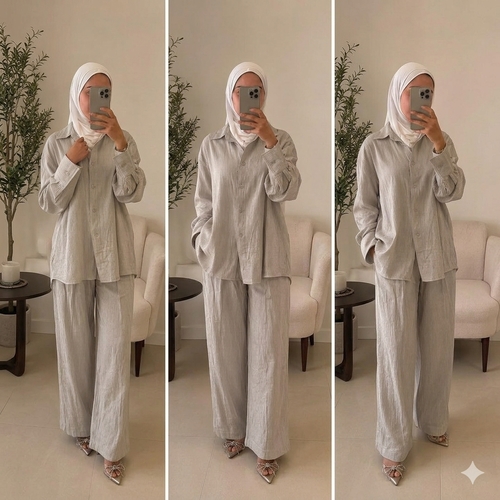 Women's Suit Two Pieces Shirt and Wide LegsBO1681