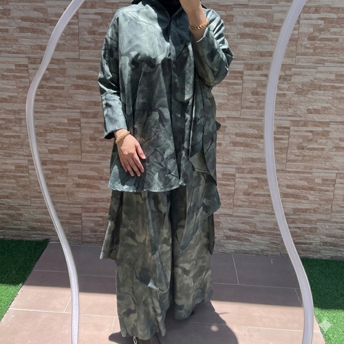 Women's Set Two Pieces Long Shirt and Loose Pants BO1712