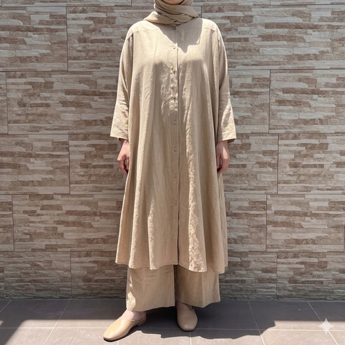 Women's Set Two Pieces Long Shirt and Loose Pants BO1716