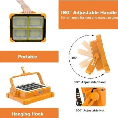 كشاف إضاءة LED قابل لإعادة الشحن من KEYANG مع شحن بالطاقة الشمسية وUSB BO1294