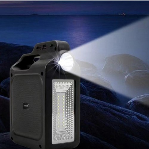 تتميز بمزيج من تشغيل الصوت والإضاءة المدمجة. يشحن عبر منفذ USB ويقوم بالطاقة الشمسية رقم الموديل: KT