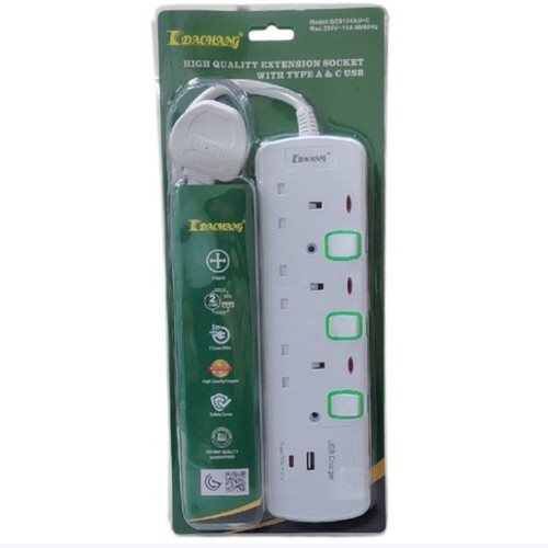 مقبس تمديد 3M مزود بمنفذ USB من النوع A وC BO1200