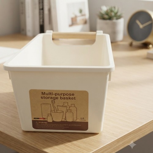 ZA1776 Wooden Handle Plastic Storage Container
