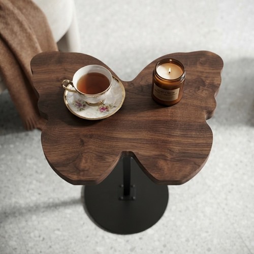 Modern wood Butterfly Shaped Wooden Side Table NY-SH198