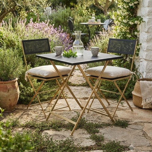Folding Design Metal Table and Chairs Suitable for Use in Balconies & GardensNY-SH208