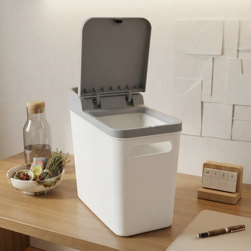 Stylish 9L Bathroom Trash Basket, featuring slim design.NY-SH210