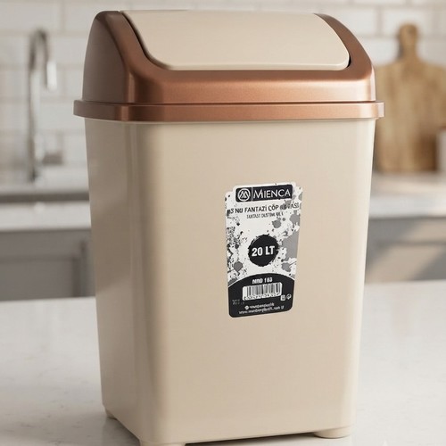 White Plastic Trash Cap 20 Litre NY-SH222