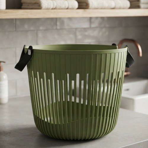 NY-SH225 Leather Handle Oil Wash Basket