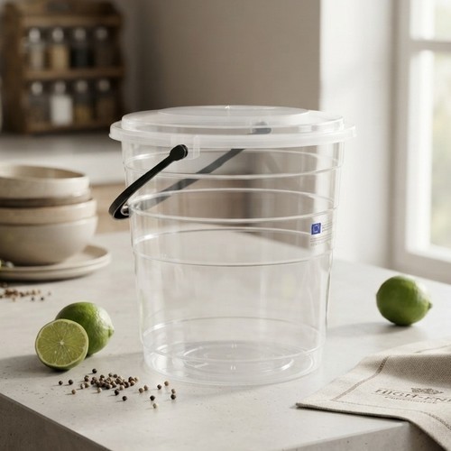 Transparent Plastic Bucket with 15L Cap & Handle NY-SH363 Capacity NY-SH363