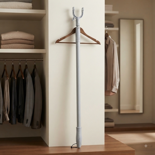 Telescopic clothes hanging and lowering pole NY-BA373