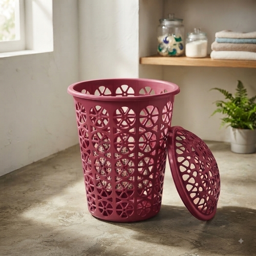 Round laundry basket with lid NY-BR393