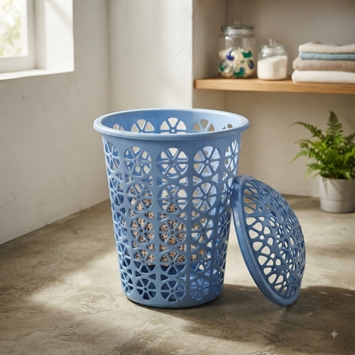 Round laundry basket with lid NY-BR393
