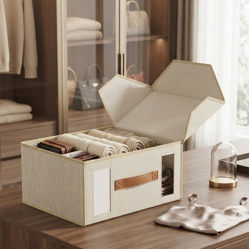 Grey Fabric Storage & Organizing Box Equipped with NY-SH447 Cover