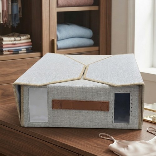 Grey Fabric Storage & Organizing Box Equipped with NY-SH447 Cover