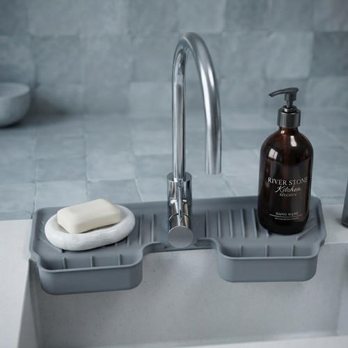 Grey-Silicone Kitchen Sink Organizer NY-SH450