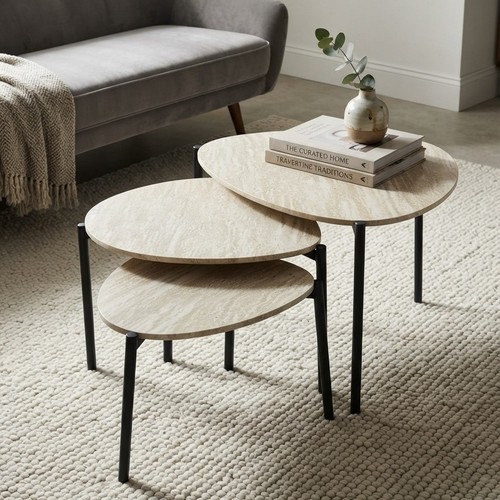 3 Sleek Face Overlapping Tables NY-SH518