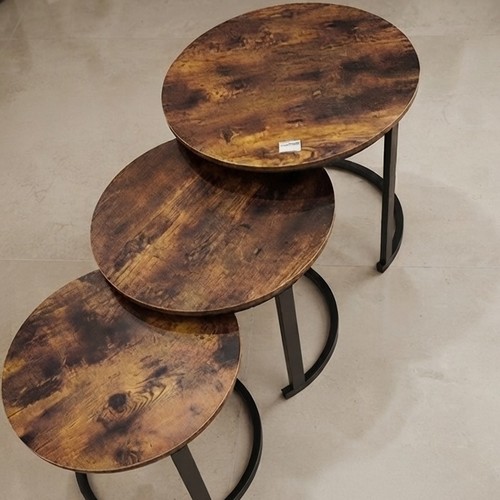 3 Brown Overlapping Coffee Tables NY-SH521 Brown