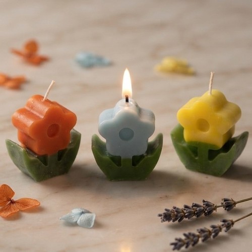 شمعة معطرة على شكل زهرة 8 سم BO1001