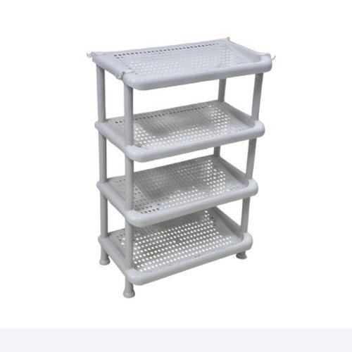 4 Layer Plastic Shoe Shelf in Beige Height 80cm Length 53cm Width 29 /BH13103