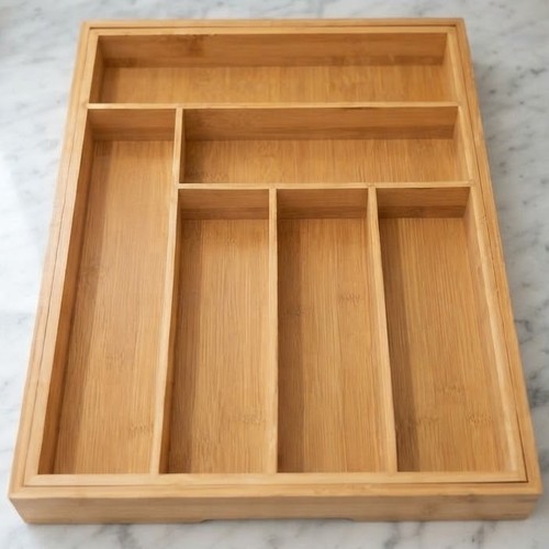 /J30/ an Expandable Bamboo Kitchen Drawer Organizer
