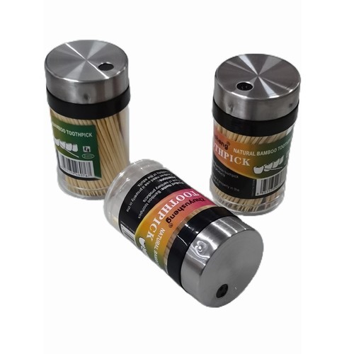 BAMBOO TOOTHPICK - BO038 - 3 TOOTHPICK DISPENSER IN 1 SET