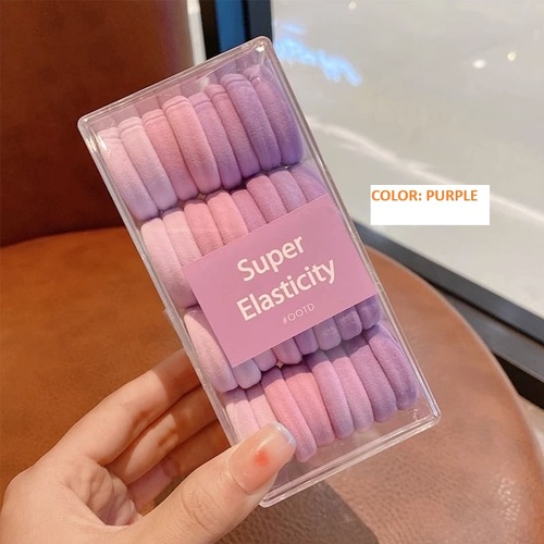 HAIR RUBBER BANDS 32 PIECES / BA-0143 - HAIR RUBBER BANDS FOR GIRLS 32 PIECES Color: Purple