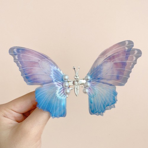Naya Store - DOUBLE LAYER COLORFUL BUTTERFLY HAIRPIN / BA-0012 - COLOR BLUE