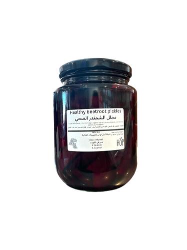 Al Mahharah - Healthy Beetroot Pickles - Ingredients: beets, natural vinegar, organic sea salt, mustard seeds, red pepper, cumin, seeds.